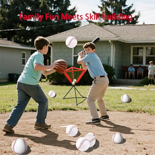 Portable Baseball Training Net, Collapsible Ball Return Net with Carry Bag, Red and Black