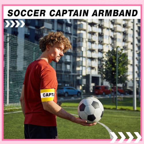 VioraWhite 12pcs Captain Arm Bands for Soccer Captain Armband Adjustable Unisex Elastic for Team Training - color: Yellow，pink