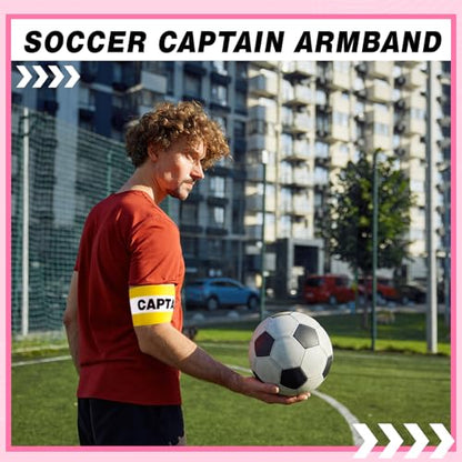 VioraWhite 12pcs Captain Arm Bands for Soccer Captain Armband Adjustable Unisex Elastic for Team Training - color: Yellow，pink