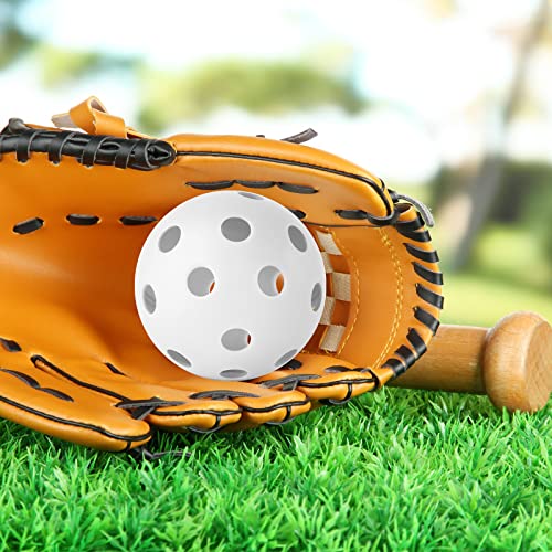 Coopay 24/80 Pack Practice Baseball SoftBalls Plastic Training Balls Lightweight Hollow Balls with a Drawstring Bag for Hitting, Baseball Training Indoor Outdoor Use - color: White, style: 24 Pack