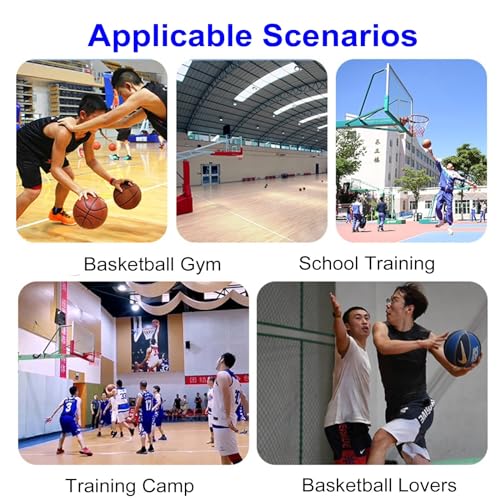 Basketball Shot Return Apparatus Rolling Net Floor Standing Backboard Rebounder Attachment for Traditional Pole/Wall Mounted Hoops Height Adjustable Shooting Racks
