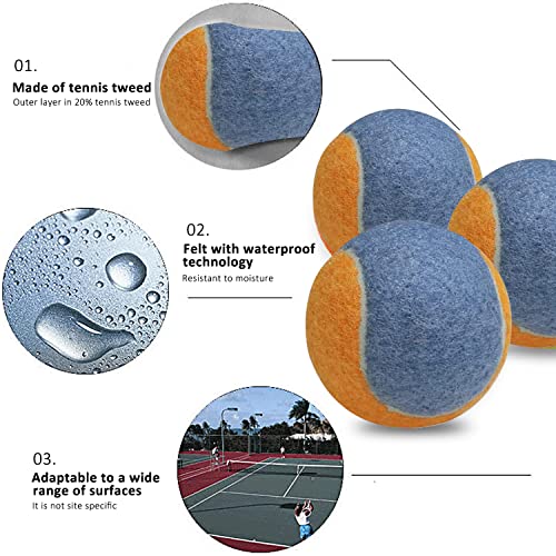 URBEST Tennis Ball 12 Packs Training Tennis Balls Practice Balls for Novice Player, Pet Dog Playing Balls with Mesh Carry Bag - color: Orange-Blue