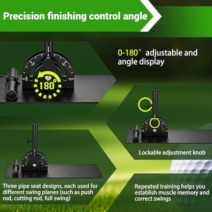 Adjustable Golf Alignment Stick Holder | Weighted Swing Trainer | Precision Aiming & Putting Practice Aid | Indoor & Outdoor Golf Training
