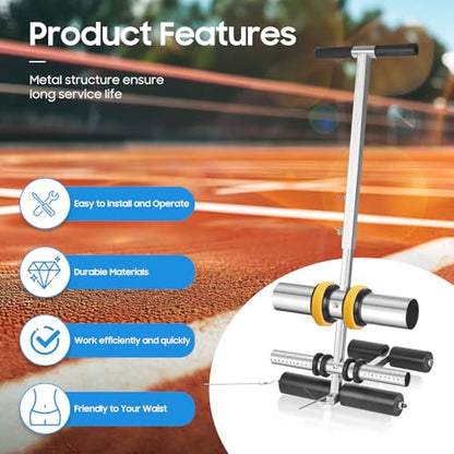 Court Line Tape Machine, Hand Pushed Basketball Court Line Striping Machine, Field Line Striping Marking Machine, Floor Paint Tape Applicator for Parking Lots, Driveway, Playground