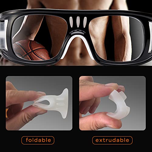 SHEEN KELLY Professional Sports Goggles Adult Protective Safety Goggles Basketball Glasses for Men with Adjustable - color: 5pairs Nose Pads