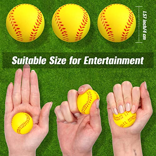 Zhanmai 36 Pack Mini Softball Stress Ball Softball Party Favors Squeeze Foam Sports Balls Toy for Stress Anxiety Relief Bag Stuffer Gift Fillers School Carnival Reward Ball Game Birthday Party Supply