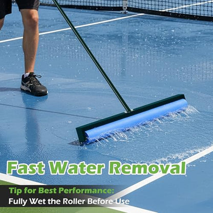 Tennis Court Squeegee, Foam Tennis Sponge Roller 38'', Lightweight Quick Clearing Tools for Tennis Basketball Sports Court, Green - color: Green