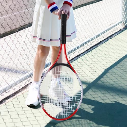 Only Tennis Racket, Tennis Equipment, Non-Slip Grip, High Strength Nylon Strings, Professional for Park, Backyard and Outdoor Games, Kids Red