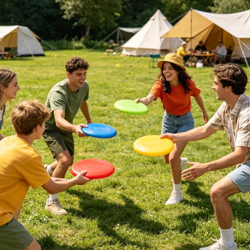 Sand Beach Toys, Jumbo 8" Flying Disc Toys For Kids Adults, Sport Yard Disc Toy For Outdoor Beach Accessories Backyard, Lawn, Park, Flying Ring Gift Set Boys Girls, Holiday Stocking Stuffer(8 PACK)