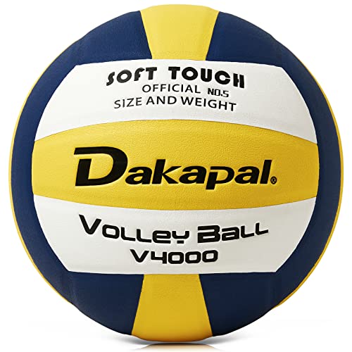 Dakapal Official Size 5 Indoor Competitive Volleyball, Professional Soft Volleyball (Without Pump) Yellow