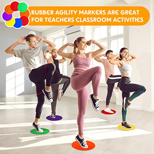 Haull Spot Markers Floor Spots with Bag Non Slip Vinyl Poly Dots for Gym Floor Basketball Football Soccer Sports Speed Agility Training Gym Dance