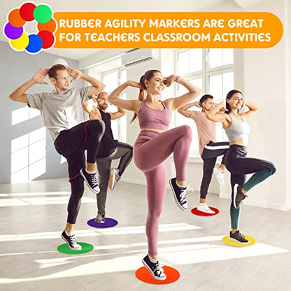 Haull Spot Markers Floor Spots with Bag Non Slip Vinyl Poly Dots for Gym Floor Basketball Football Soccer Sports Speed Agility Training Gym Dance