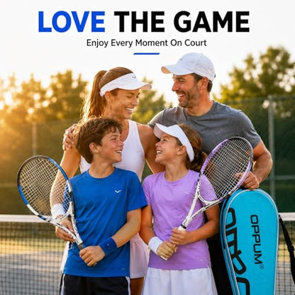 2-Pack Kids Tennis Racket Set, 16 21 23 25 Inch Junior Racquets for Boys Girls, Lightweight Aluminum Starter Kit with Shoulder Bag and 2 Balls - color: 25 inch-2pcs New(Purple+Blue)