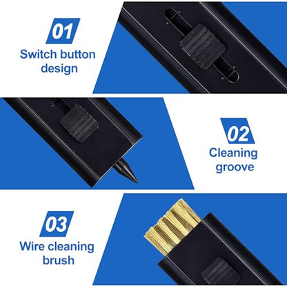 4-Pack Retractable Golf Club Cleaner Brush – Portable Double-Sided Groove Cleaner, Mini Pocket Tool for Men & Women Golfers - color: Black&White