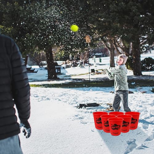 Juegoal Outdoor Giant Yard Pong Game Set Outdoor Toss Game Throwing Game for Beach, Camping, Lawn and Backyard - color: Red