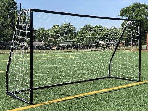 Premier 12 X 6 Ft. AYSO Youth Regulation Size Soccer Goal w/Weatherproof 4mm Net. 50MM Diameter Powder Coated/Corrosion Resistant Frame. 12x6 Foot Practice Aid. ONE Year Warranty!