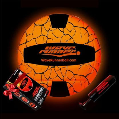 Wave Runner LED Glow in The Dark Volleyball - Light Up Beach Volley Ball Gifts for Teen Girls, Kids Ages 8-15 | Outdoor Sports Gear Accessories for Night Play