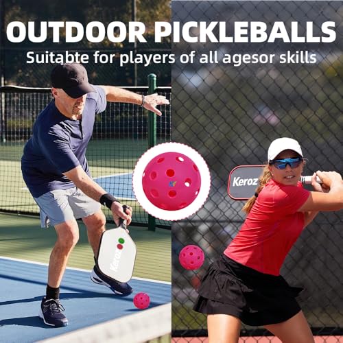 Honeycomb Pickle Balls Outdoor 40 Holes - Durable High Hard Fast Bounce USAPA Approved - True Flight Tournament Pickle Ball - 6Pack - Accessories for Sports&Entertainment Play