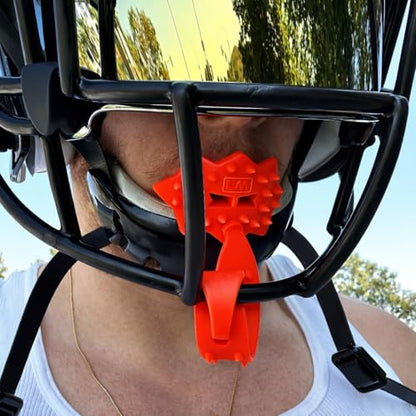 Loudmouth Football Mouth Guard - 3D SpikeSurge Football Mouthpiece with Strap, Fits Adult & Youth, Mouth Guard Football Accessories (Bengal Orange) - color: Bengal Orange