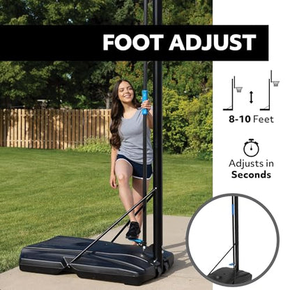 Lifetime Adjustable Portable Basketball Hoop, 50-Inch Backboard, 8-10 ft Height Foot Adjustment