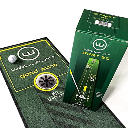 WELLPUTT - Golf Putting Training Mat - 10ft Start 2.0