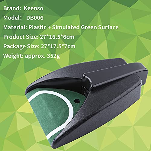 Keenso Golf Putting Mat, Auto Returning Golf Cup, Simulated Green Golf Mat, Indoor Training Practice Aid for Home, Gym, Office