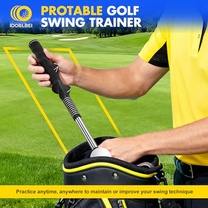 Retractable Golf Swing Trainer, Golf Training Aid & Golf Grip Trainer for Right-Handed Golfer, Strength & Tempo Stick Training, Telescopic Club for Beginners Chipping Hitting Practice