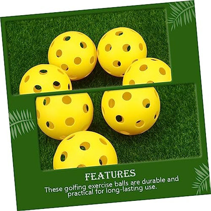 KOMBIUDA Golf for Golfing Training Golfing Hollow-Out Balls Golfing Training Balls Practice Balls Indoor Balls - color: Yellow
