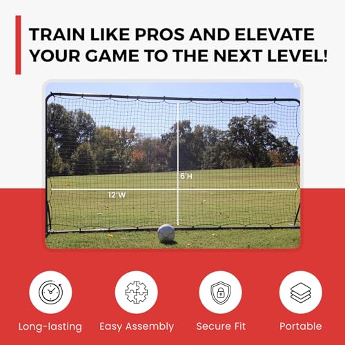 Trigon Sports Soccer Rebounder Replacement Net, Replacement Bounce Back Net for Trainers, Portable, Easy Assembly, Practice Soccer Training Equipment, Bungee Cords Included, 6' x 12'
