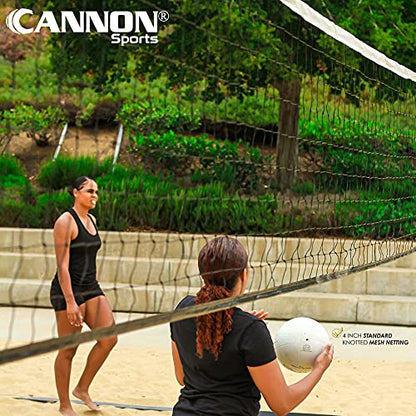 Cannon Sports Volleyball Net - Durable Indoor Outdoor Net (30 FT Length x 3 FT High) for Recreational, Backyard, Gymnasium, & Beach Play - Pro Quality 2mm Braided Rope Cable - Easy Setup