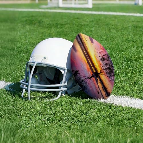 American Football, Official Size 11.9 x 7.3 Inch, Premium Composite Leather High-Grip Ball with Pro-Style Lacing, Unique Prints for Training, Games & Gifts - color: Sunset Clouds