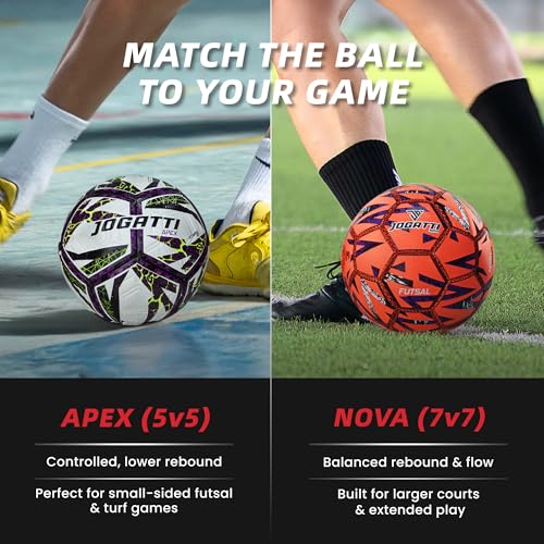 Nova Futsal Ball – Professional Match Quality Indoor Soccer Ball Size 4 - Durable PU Textured Surface, Butyl Bladder, Multi-Layered, 32 Hand-Stitched Panels, IMS Standard