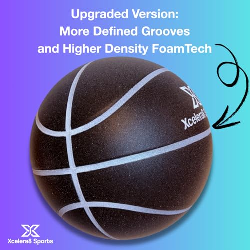Silent Basketball Size 7 (29.5”) | Grooved Airless Indoor Basketball Quiet Dribbling Indoor Training | Dribble Dream Silent Soundless Basket Ball | Upgraded - Better Grip and Bounce