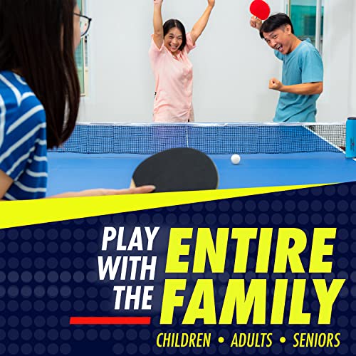 NIBIRU SPORT Professional Ping Pong Paddle Sets - 2 Player or 4 Player Table Tennis Paddles, Retractable Net, Pingpong Balls and Carry Bag Storage Case - Table Tennis Equipment & Ping Pong Accessories - style: 2 Paddles+4 Balls+Net