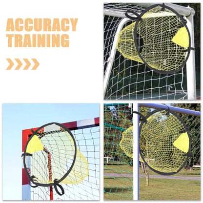 2pcs Football Kicking Nets Soccer Goal Target Nets for Youth Training Practice Equipment Backyard and Indoor Accuracy Shooting Drill Yellow