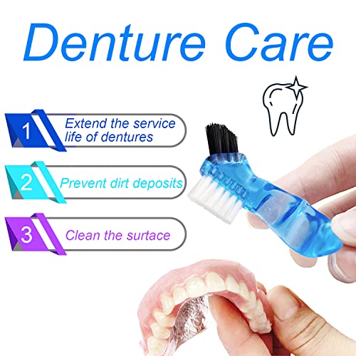 Dental Retainer Cup Holder Mouthguard Cleaning Case with Strainer Basket, Denture Bath Box Storage Cup Holder for Travel Cleaning - Dark Blue