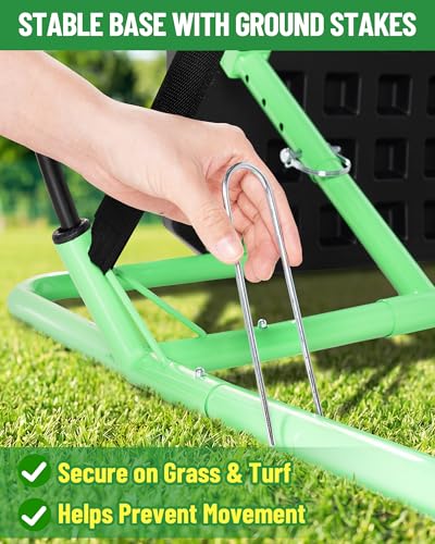 SPOYNAL 2-in-1 Soccer Rebounder with Adjustable Dual-Sided Rebound Board, Soccer Rebounder Net for Passing, Volleys & Ground Drills, Soccer Training Rebound Net for Solo & Team Practice