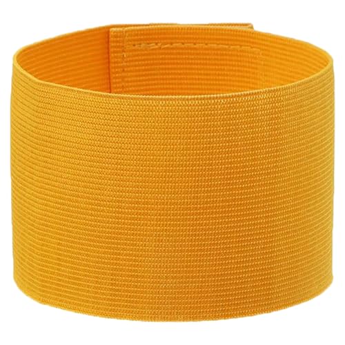 Blank Elastic Nylon Captain Armband for Soccer,Adjustable WristBand Protective Badge Sport Accessory for Leader,Volleyball Football Basketball,Training,Competition,Coach,Adults,1pcs - color: Dark Yellow