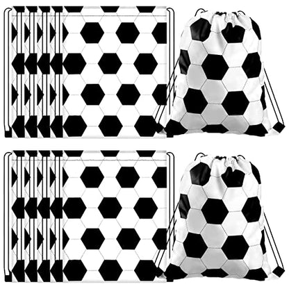 Shappy 12 Pcs 17 Inch Soccer Style Drawstring Bag Sports Ball Backpack Drawstring Sack Cinch Bags for Team Gift Party Favors - style: Soccer Style
