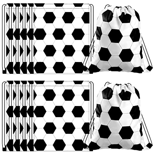 Shappy 12 Pcs 17 Inch Soccer Style Drawstring Bag Sports Ball Backpack Drawstring Sack Cinch Bags for Team Gift Party Favors - style: Soccer Style