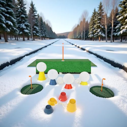 1 Set Winter Golf Tees,Rubber Golf Tees with 4 Different Heights for Frosty Days Hard Ground Home Driving Range Mat Training Practice Kits,Prevent Loss Golf Ball Holder,Golf Accessory