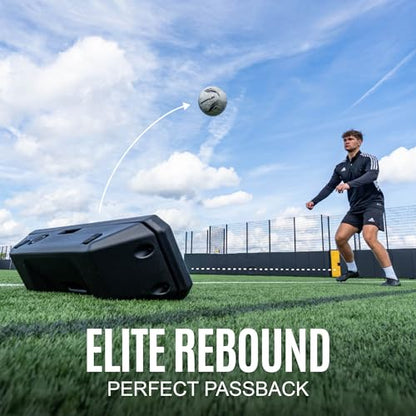 QUICKPLAY Replay Boombox Soccer Rebound Board - Portable Dual Surface Rebounder with Adjustable Angle - Soccer Training Equipment for Control, Passing Practice