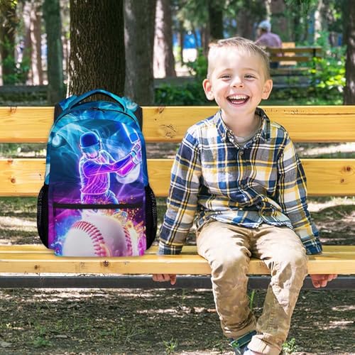 Backpack for Boys Baseball Backpacks with Padded Shoulder Straps - Kids Sports BookBag with Padded Shoulder Straps, Durable School Supplies for Teens Boys (17 Inch) - color: Light Purple