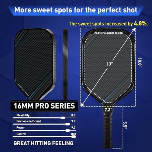 Carbon Pickleball Paddles Set of 2, Professional Pickle Ball Rackets, Pickleball Gifts for Women、Man、Beginner、Pickleball Lovers - color: Textured-VC