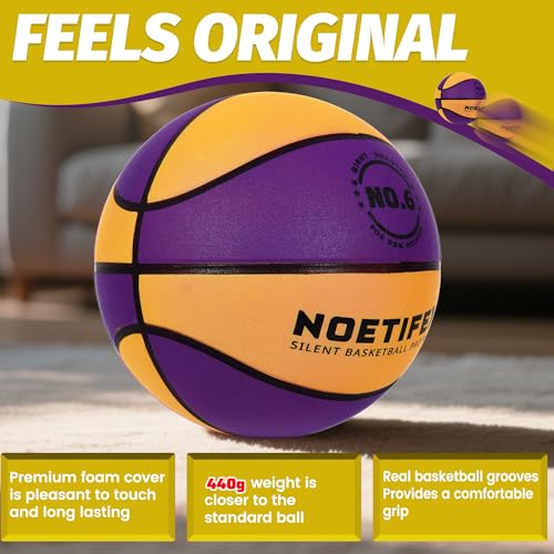 Upgraded Weighted Silent Basketball, High-Density Quiet Indoor Training Ball with Gift Box, Real Bounce Soft Material, Ideal for Home & Apartment Dribbling Practice