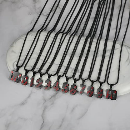 AIAINAGI Baseball Number Necklace - Stainless Steel Chain Pendant for Men Athletes 00-99 Jersey Number Gift