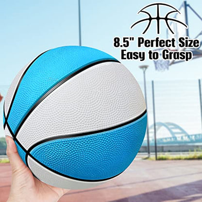 TNELTUEB Mini Basketball Replacement 8.5 Inch Pool Basketballs Ball Hoop Indoor Outdoor Toy, Fits All Standard Swimming Pool Basketball Hoop Pool Game Toy Water Games - color: 2 Pack(8.5 Inch) Blue&White