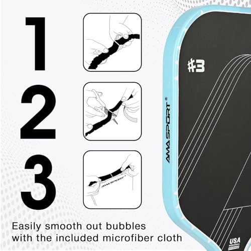 PICKLETECH Pickleball Paddle Protection Tape - Paddle Head Edge Guard - Racket Edge Protection Tape -Fit Perfectly Curved Edge -No Wrinkling - color: Clear Blue, size: Width 20mm