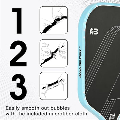 PICKLETECH Pickleball Paddle Protection Tape - Paddle Head Edge Guard - Racket Edge Protection Tape -Fit Perfectly Curved Edge -No Wrinkling - color: Clear Blue, size: Width 20mm
