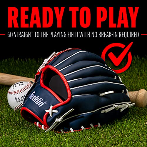 Franklin Sports Field Master Baseball + Softball Glove - Field Master Adult + Youth Baseball + Softball Mitt - Men's + Women's Gloves - Right Hand Throw